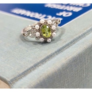 英國帶回英國Harrods天然貴橄欖石自然主義925純銀戒指指環