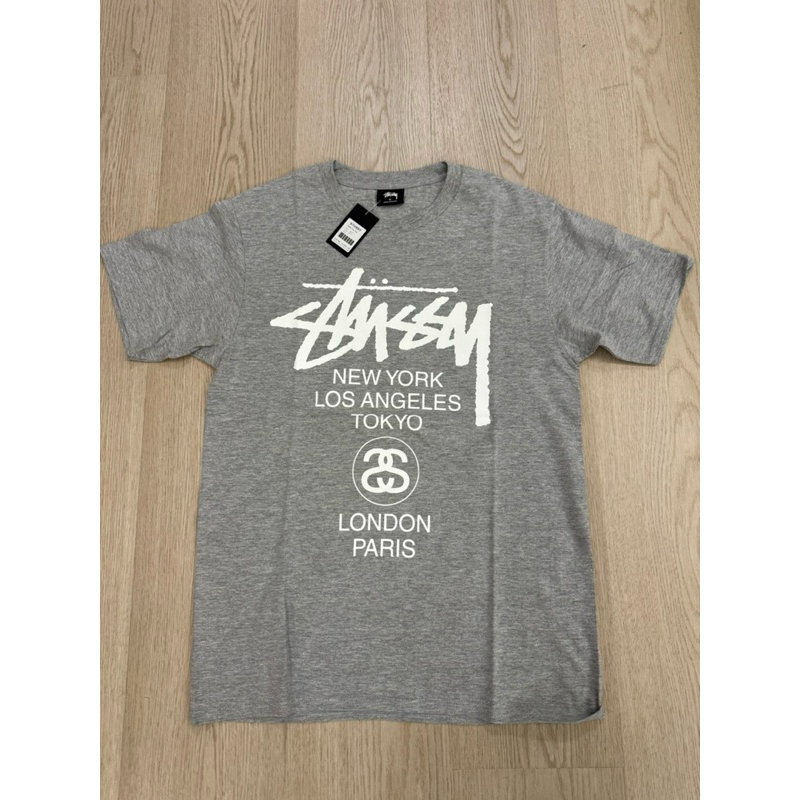 stussy短袖T恤/灰色T恤/stussy大logo/stussy上衣/stussy/日版