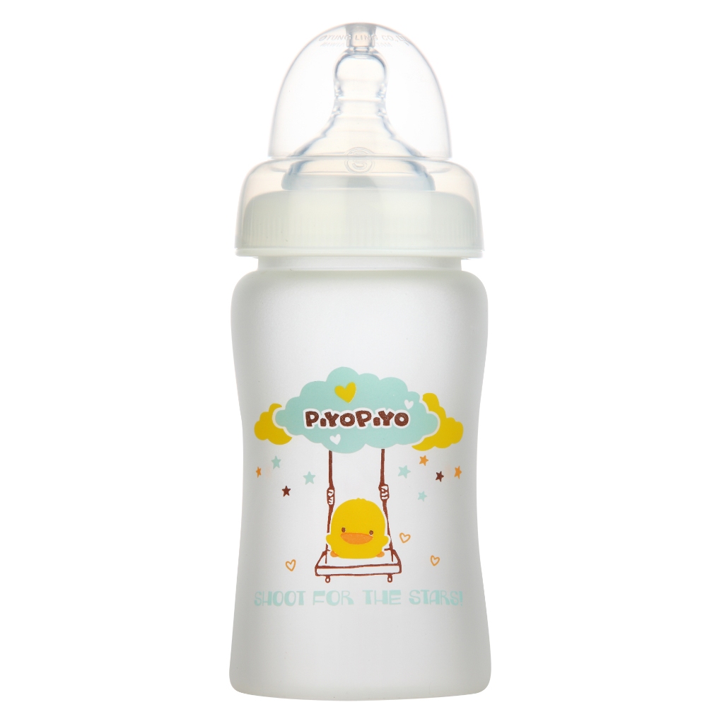 *黃色小鴨  矽膠寬口玻璃奶瓶 寬口 玻璃奶瓶 180ml /280ml