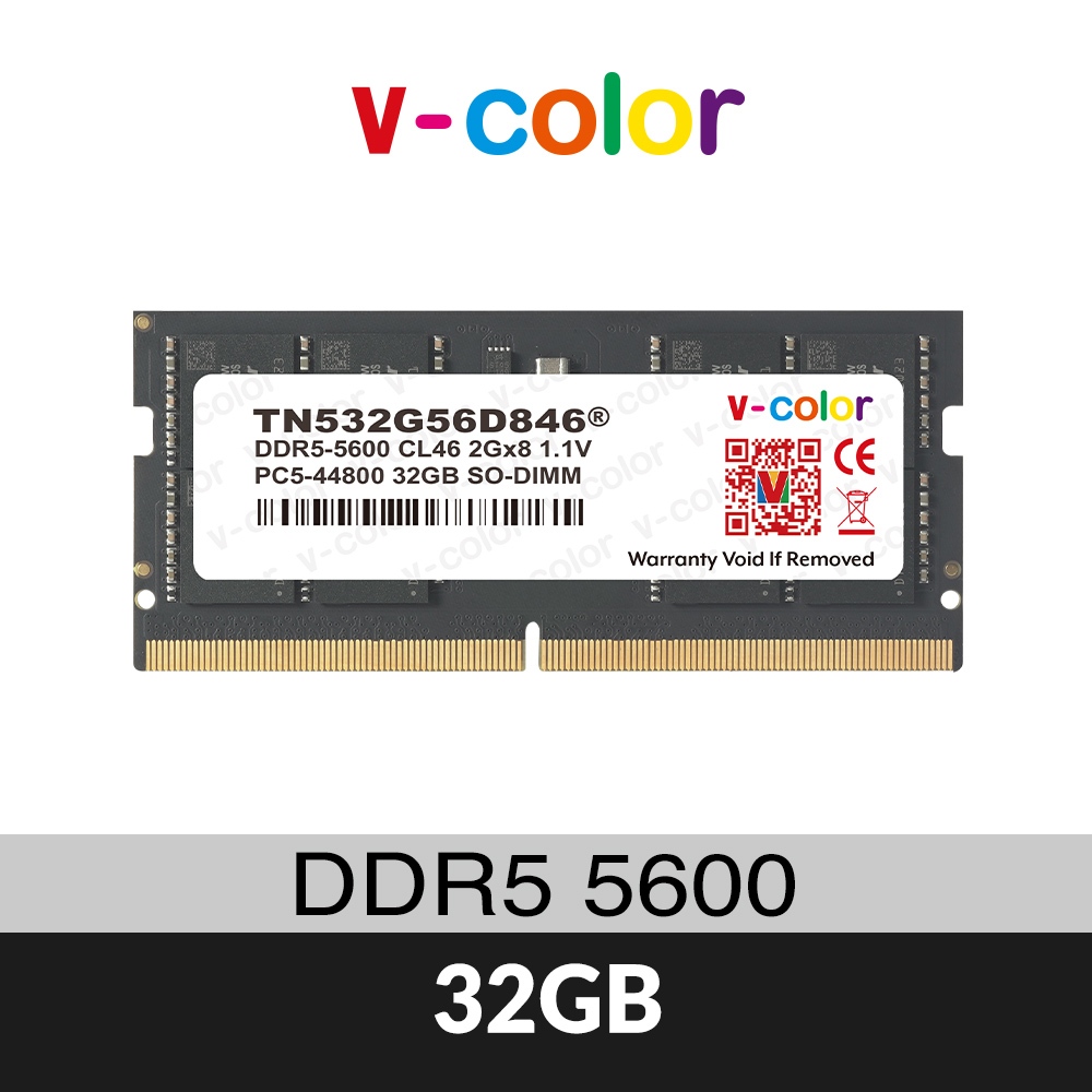 v-color 全何 32GB (32GBx1) DDR5 5600MHz 筆記型記憶體