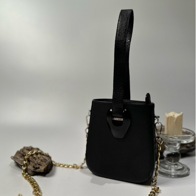 Gucci+bally vintage 日本二手 中古復古古董 黑色皮革 肩背包 側背包 鏈帶包 手提包