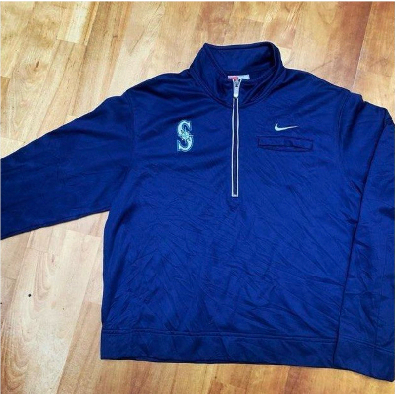 [二手XL］Nike MLB 深藍色 西雅圖水手隊 熱身罩衫