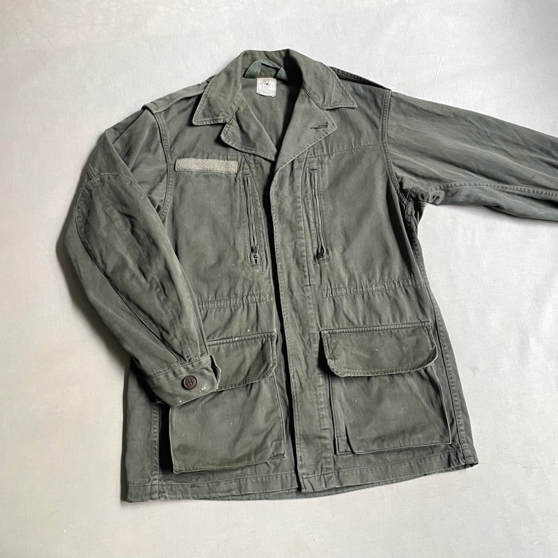 法軍公發 60s French Army M64 Jacket 法國製 純棉沙丁布 F1前身 軍外套 vintage古著