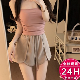 【梨卡】隔日到貨 女裝 女生短褲 包臀短褲 熱褲 【有口袋】寬鬆休閒褲 綿短褲 居家休閒短褲 GA040 【現貨24H】
