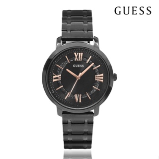 GUESS 手錶 | 簡約典雅羅馬數字 水鑽設計造型女錶 - 黑 W0933L4