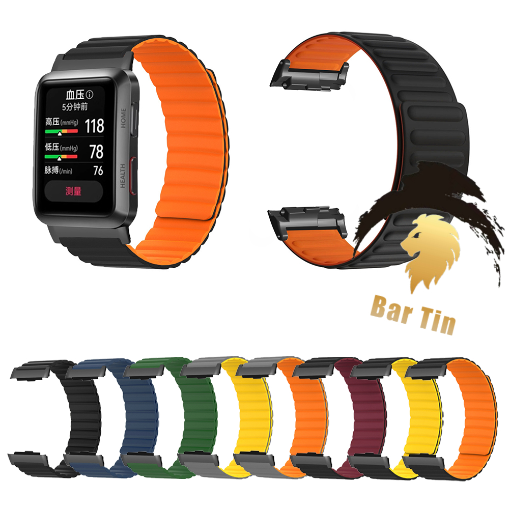 新款 適用於 華為Watch D 血壓手錶 矽膠磁吸 錶帶 運動錶帶 透氣 個性 簡約百搭 磁吸錶帶