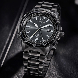 CITIZEN 星辰 台灣 通路限定 PROMASTER系列 GMT雙時區 飛行 機械腕錶(NB6045-51H)