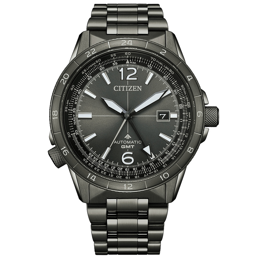 CITIZEN 星辰 限量 PROMASTER系列 GMT雙時區 飛行 機械腕錶(NB6045-51H)
