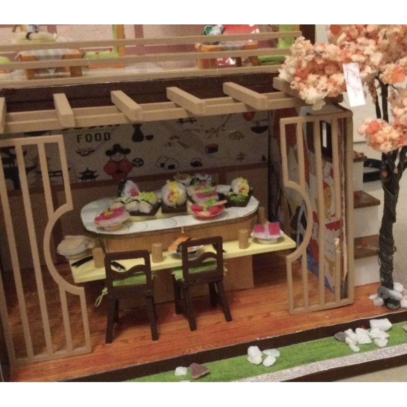 吉本壽司店 袖珍屋成品 diy小屋 精緻禮物 全新現做 代客組裝 模型屋成品 娃娃屋