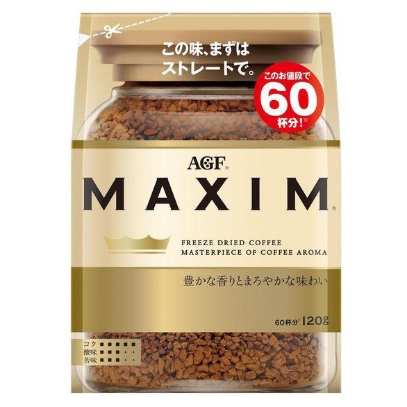 日本帶回 AGF MAXIM 咖啡補充包 60杯分 120g 期限:2025.02 即溶咖啡