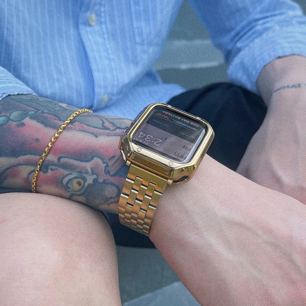 Apple Watch s9 錶帶 不鏽鋼錶帶 S6/S7/S8 SE 五珠商務錶帶42/45mm  38/40mm