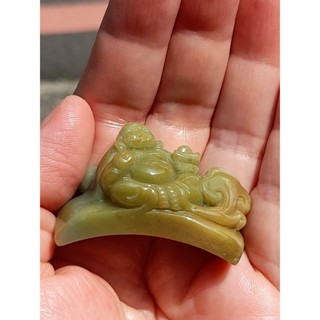 【龍翡翠】4折～黃色加綠色【彌勒佛手排1】天然緬甸玉翡翠<A貨>玉石