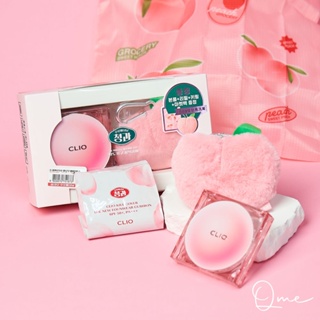 現貨+預購 | Clio | 桃子限定組合 新款綠盒 氣墊粉餅 雨露 貓咪系列 完美遮瑕氣墊粉餅 貓咪氣墊 |Qme代購