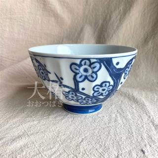 ✿大椿現貨✿ 【藍染手繪梅飯碗-日本製】有田燒 梅花 碗 輕量 陶 瓷器 和風 搬家 吃飯 家用 日本陶瓷 附發票