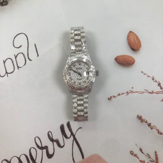 ROSDENTON 勞斯丹頓 女 完美榮耀 晶鑽滿天星機械腕錶-銀(97626LD-A6)