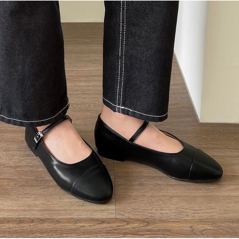 [SAPPUN] 全新簡約黑色瑪莉珍平底鞋 (1cm)