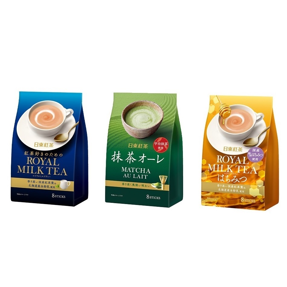 日本 日東紅茶系列 英式皇家奶茶/ 抹茶歐蕾/ 蜂蜜 一包8袋入