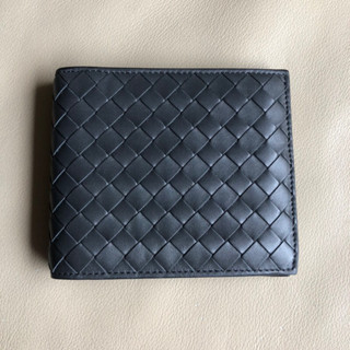 全新正品 BOTTEGA VENETA BV 牛皮款 墨灰色 男用 8卡BV短皮夾 八卡