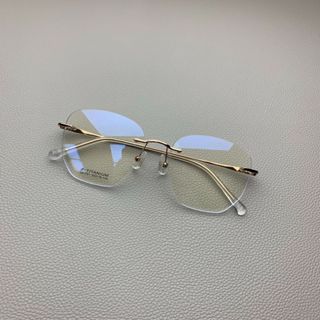 無框品質眼鏡 純鈦鏡框 克羅伈方框眼鏡 日本手工 超輕純鈦復古 文藝眼鏡架男女款 抗藍光眼鏡平光 變色 商務無框眼鏡