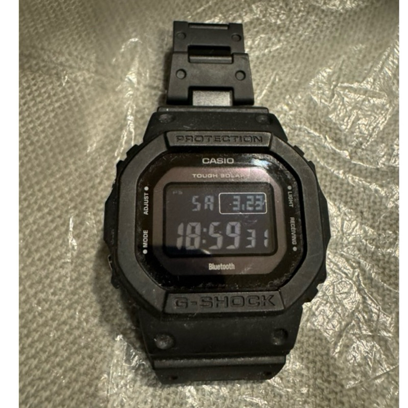 CASIO G-SHOCK非塑膠錶帶塑膠錶殼太陽能(GW-B5600BC-1B)9成新 手圍約17.5 cm無盒無保卡
