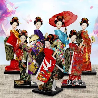超會購 日本藝妓絹人偶 和服娃娃日式歌舞伎 家居擺件料理餐廳壽司店鋪裝飾擺件工藝品 日料店鋪裝飾品公仔