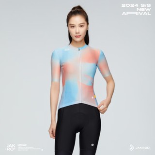 JAKROO/捷酷「～*海韻*女短袖車衣」～OFFTHEBEATENPATH系列～粉藍色和粉橘的搭配... .