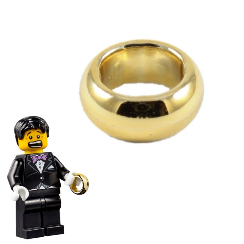 LEGO 樂高 零件 6009771 鍍金 戒指 Chrome Gold Ring 1x1 ,魔戒 求婚 婚禮 新郎新娘