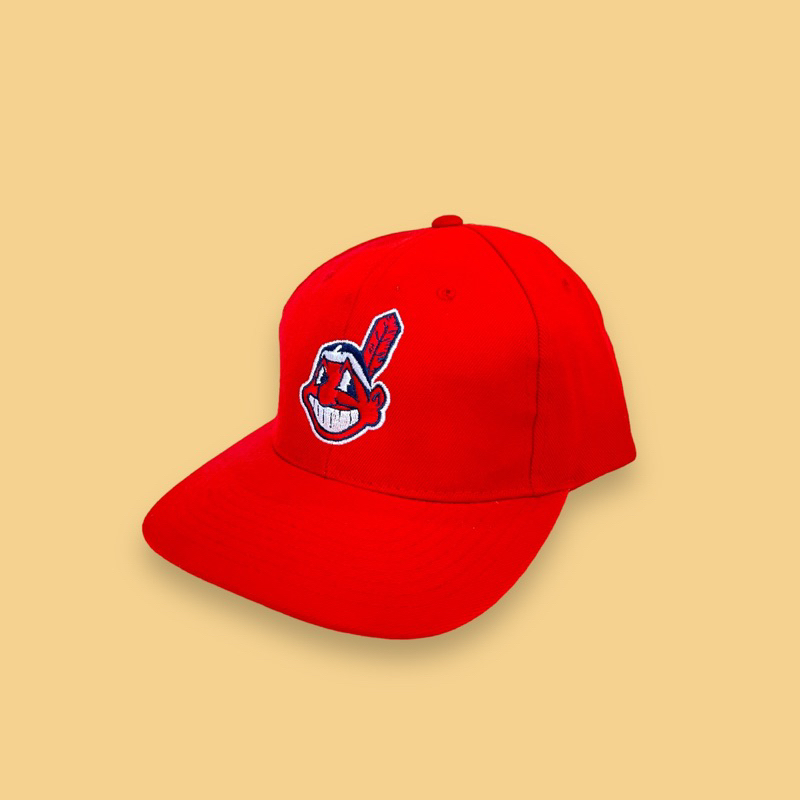 JCI：Vintage 90s Starter出品MLB 克里夫蘭 印地安人 紅色Snapback棒球帽 嘻哈 / 古著