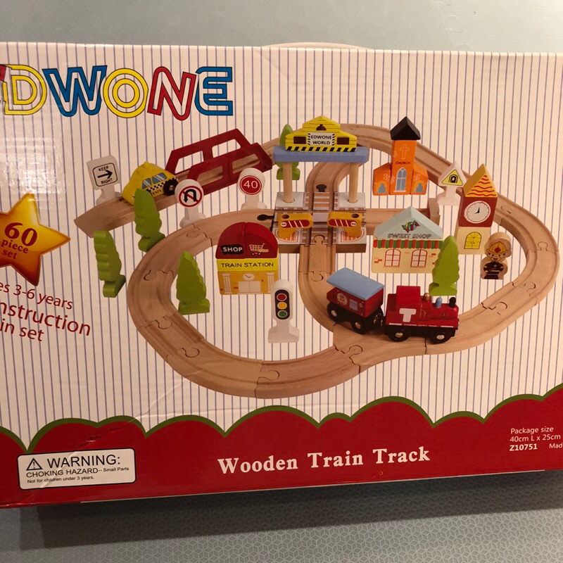 二手狀況良好 EDWONE木製火車軌道 和IKEA相容 火車軌道玩具 木製軌道 木製火車