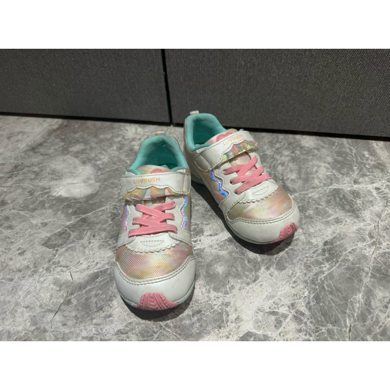 日本 月星 Moonstar 機能 童鞋 LUVRUSH 18公分 中小童 二手 專櫃正品 粉嫩