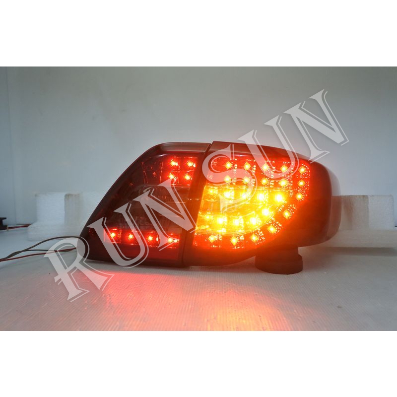 ●○RUN SUN 車燈,車材○● 全新 豐田 2008 2009 ALTIS 10代 LED 光柱紅黑 尾燈 方向燈