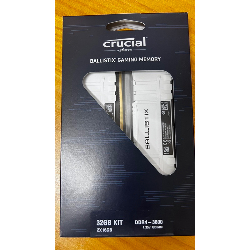 美光 crucial ballistix ddr4 3600 32g / 16x2 / cl16