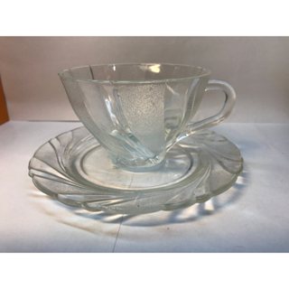 全新透明玻璃濃縮咖啡杯與盤子 透明玻璃茶杯與茶碟組合