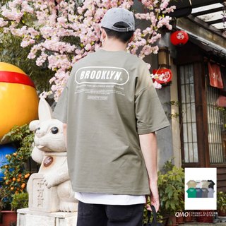 【QIAO】BROOKLYN 落肩 短袖 男生衣服 上衣 男裝 T恤 短T 短袖t恤 情侶裝 短袖上衣 衣服