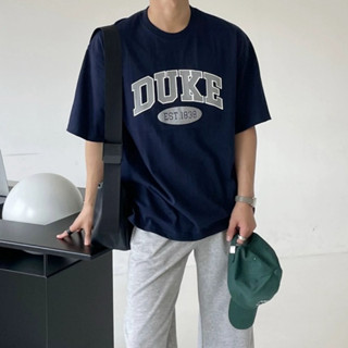 [HYC] 韓國 DUKE EST.1838 印花 大LOGO 落肩 寬鬆 短T 街頭 穿搭 衣服 Y2K 復古 城市T