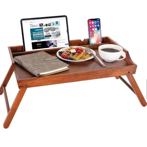 CARRARA 多功能摺疊桌/床用桌 懶人桌 電腦桌(棕色) 展示品 盒損 #139854
