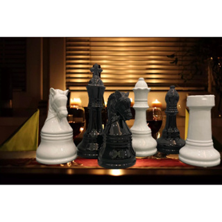 美國製 西洋棋 國際象棋 白馬大象 國王 皇后 裝飾品 擺件擺飾擺飾 棋子棋盤 櫥窗展示 收藏紀念 生日禮物 裝飾