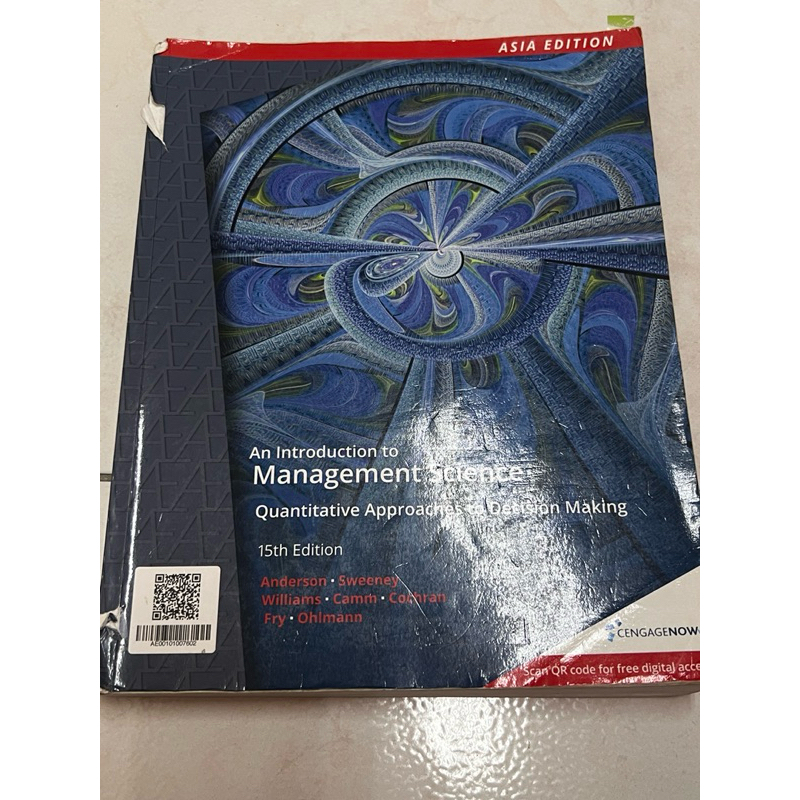 Management Science (作業管理)，15版，Anderson Sweeney等人著