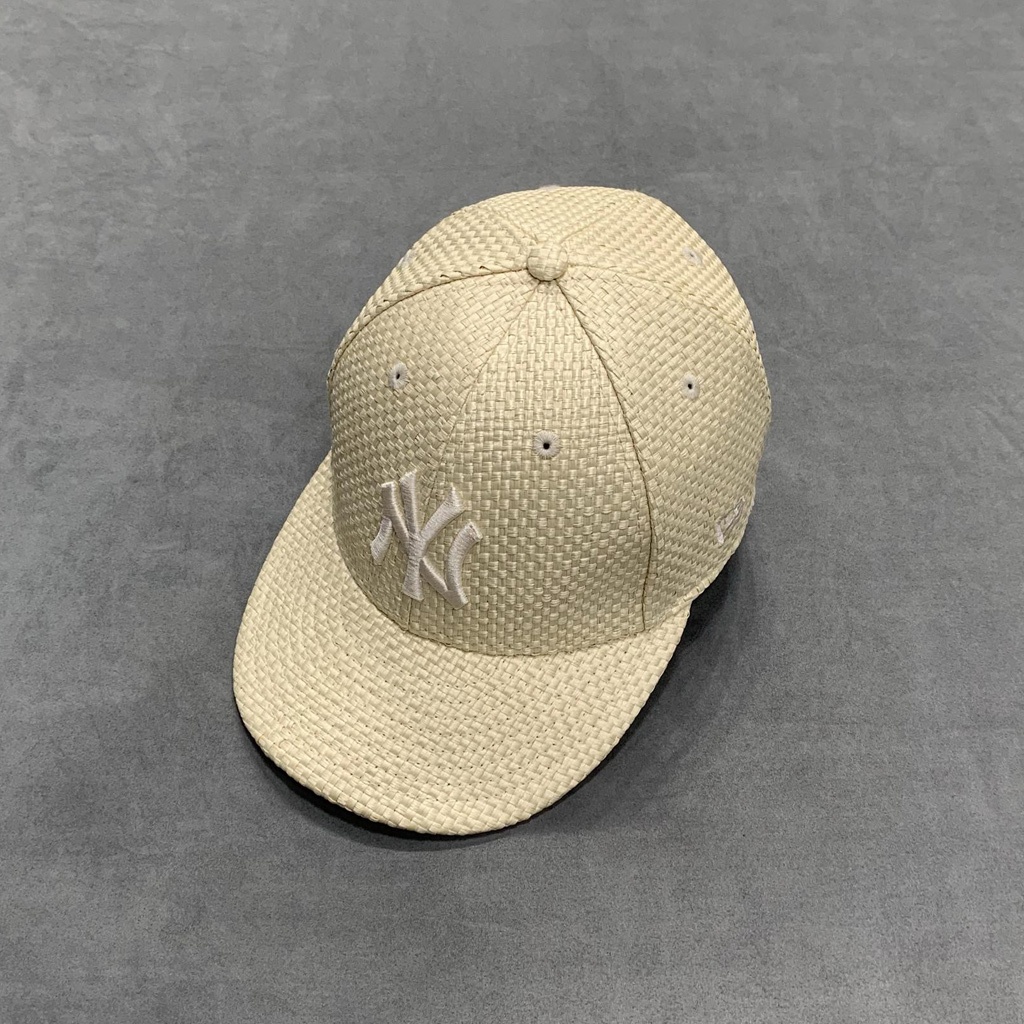 【工工買取】現貨 BEAMS x New Era NY 59FIFTY Low Profile 草帽編織 紐約洋基棒球帽