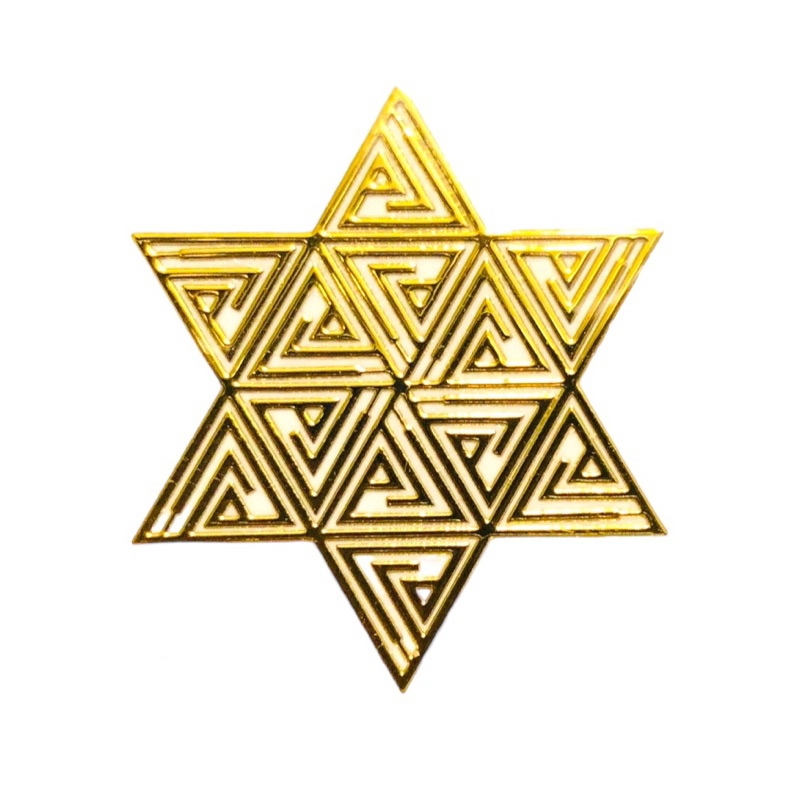 六芒星 大衛星 3cm 神聖幾何金屬貼片 銅合金 能量符號 冥想 磁場 靈性提升轉化 奧剛 金字塔 材料 居家佈置