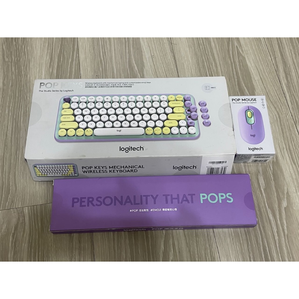 賣 二手 羅技 Logitch POP Keys POP Mouse  星暮紫 稀有手托 台灣公司貨