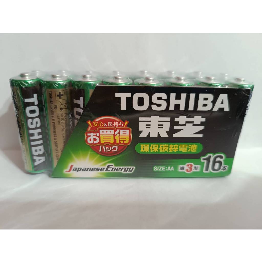 TOSHIBA東芝 環保碳鋅電池3、4號16入 3號AA / 4號AAA