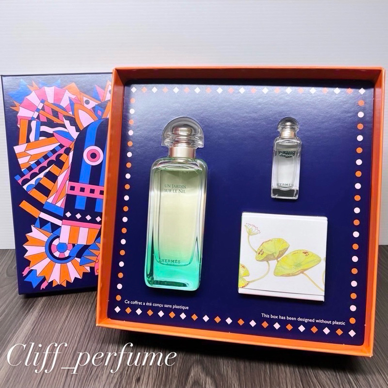 【克里夫香水店】HERMES 愛馬仕 尼羅河花園淡香水禮盒(淡香水100ml+淡香水7.5ml+沐浴香皂50g)