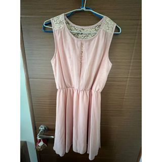 二手洋裝-粉色典雅氣質連身短裙