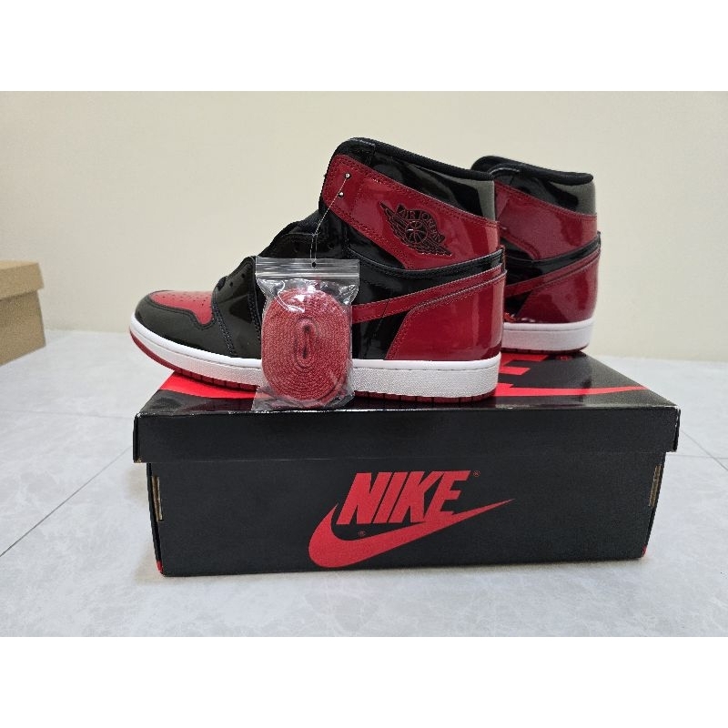 全新US11/29cmNike Jordan 1 Retro High OG 男鞋 黑紅色 漆皮 AJ1 高筒籃球鞋