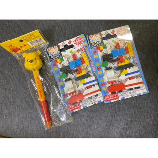 日本製iwako積木橡皮擦2組，贈維尼Pooh 大頭筆