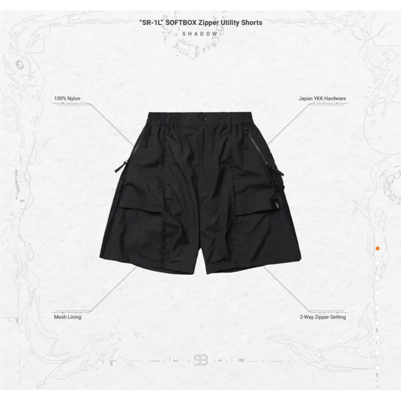 Goopi “SR-1L” SOFTBOX Zipper Utility Shorts - Shadow
