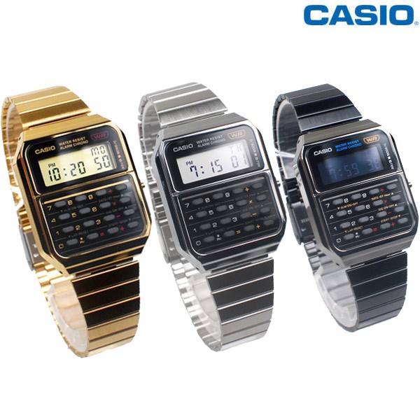 CASIO卡西歐 CA-500 原價2500 復古潮流風電子錶 計算機 不銹鋼 學生 兩地時間 【時間玩家】