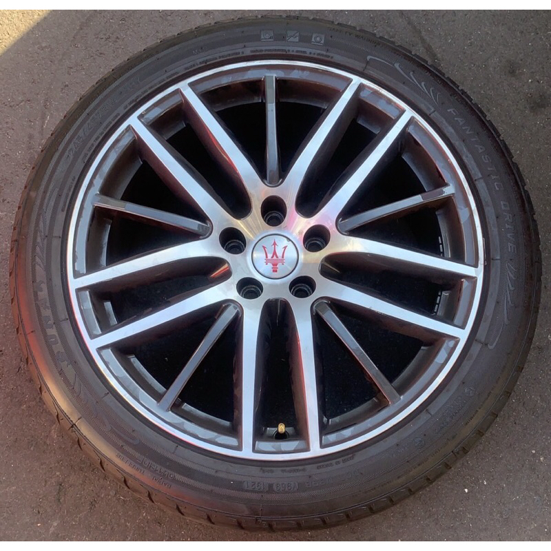 高雄人人輪胎 中古鋁圈 瑪莎拉蒂 Maserati Ghibli 19吋前後配原廠鋁圈 5孔114.3+南港中古胎約5成