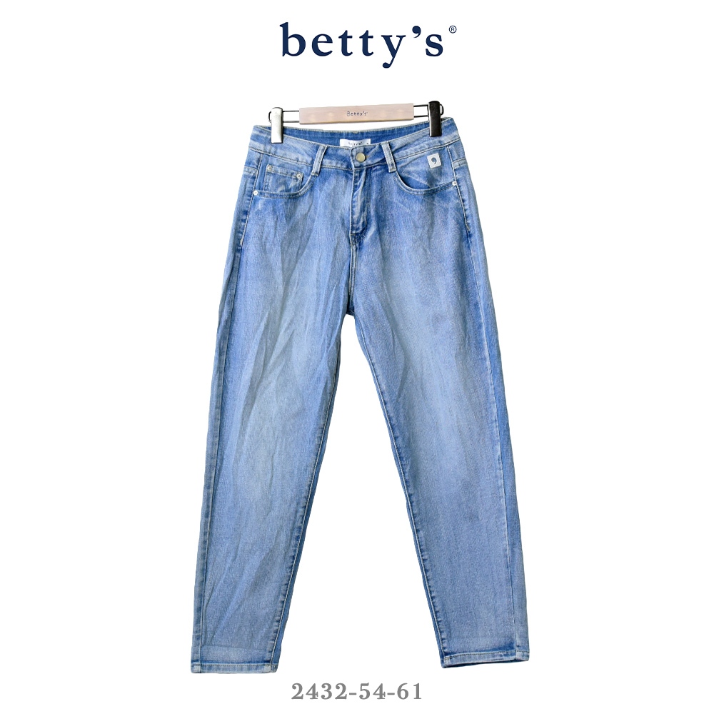 betty’s專櫃款-魅力(41)水洗刷色彈性抓皺牛仔褲(淺藍)